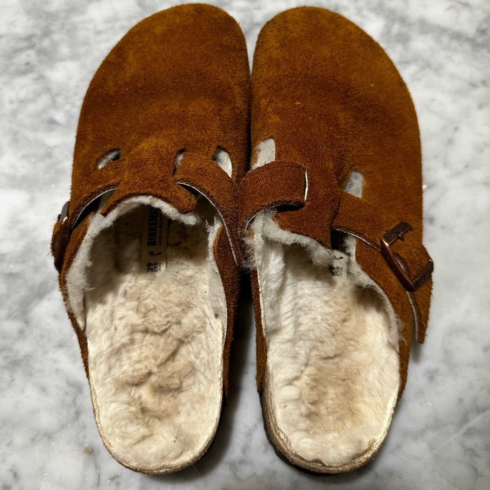 Birkenstock Sherpa Boston Clogs 🤎